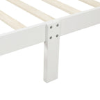 Wooden Slat Support Wood Platform Bed with Headboard