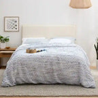 Upholstered Pillow Headboard - Adjustable Height - Navy/Ivory - Twin to King