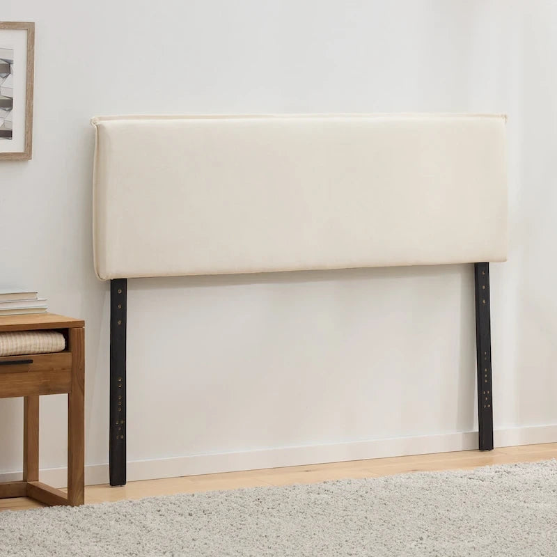 Upholstered Pillow Headboard - Adjustable Height - Navy/Ivory - Twin to King