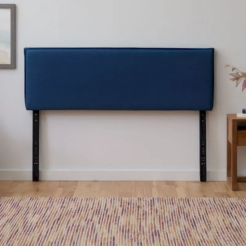 Upholstered Pillow Headboard - Adjustable Height - Navy/Ivory - Twin to King