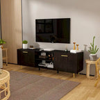 Sideboard Entertainment Centers TV Stand 2 Doors End Table White/Brown