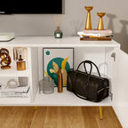 Sideboard Entertainment Centers TV Stand 2 Doors End Table White/Brown