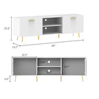 Sideboard Entertainment Centers TV Stand 2 Doors End Table White/Brown