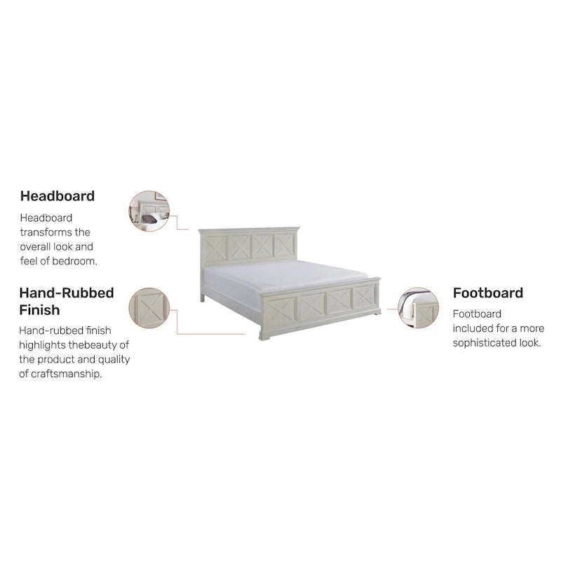 Homestyles Seaside Lodge Off-White King Bed Frame