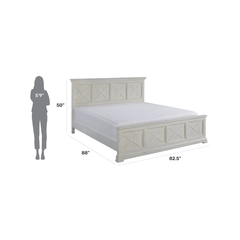 Homestyles Seaside Lodge Off-White King Bed Frame