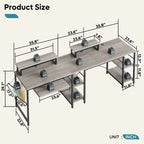 L Shaped Desk LED 95.2 Inch Computer Corner Desk with Keyboard Tray Monitor Stand
