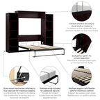 Claremont Queen Murphy Bed with Closet Organizers (105W) by