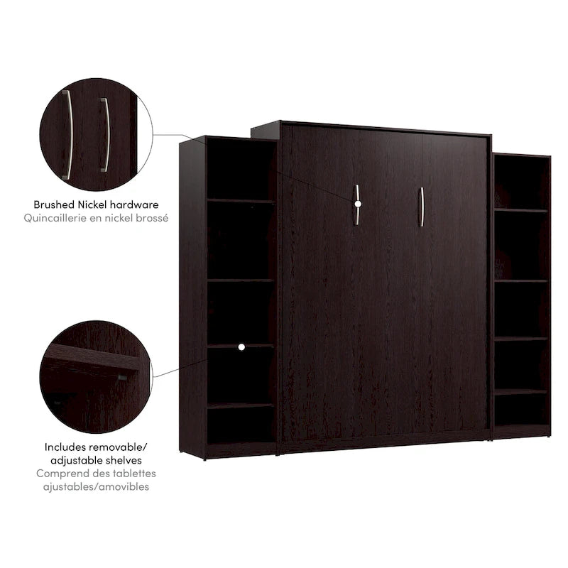 Claremont Queen Murphy Bed with Closet Organizers (105W) by