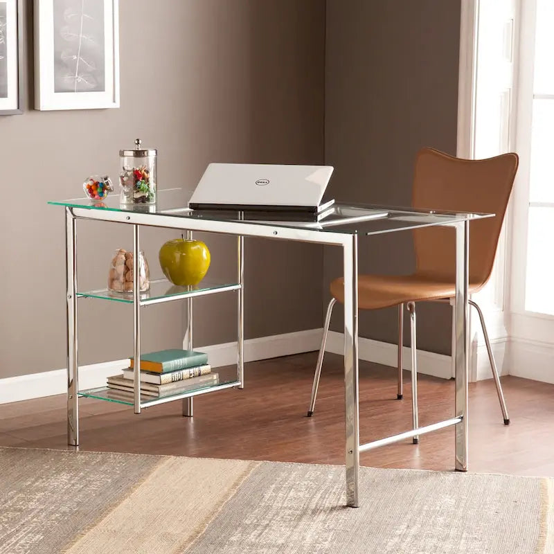  Liberty Chrome/ Glass Desk
