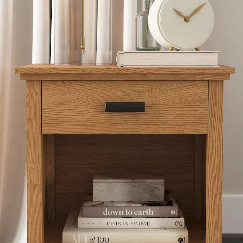 Oak Park Brown Wood Queen Bed, Nightstand and Dresser