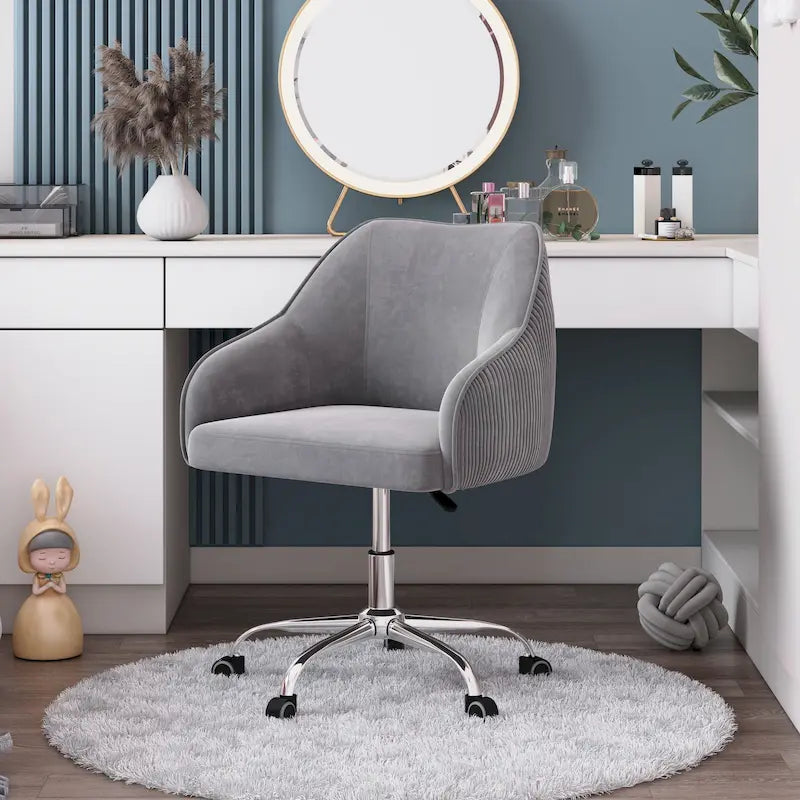 Corvus Braff Velvet Upholstered Adjustable Ergonomic Office Chair
