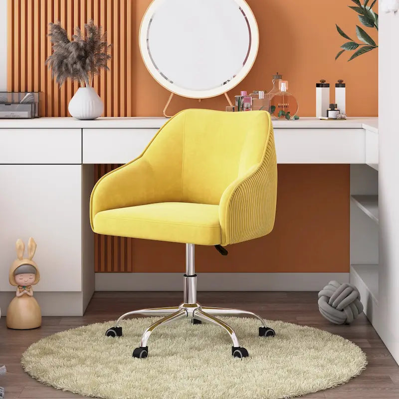 Corvus Braff Velvet Upholstered Adjustable Ergonomic Office Chair