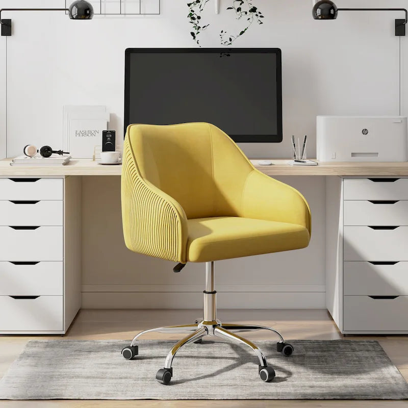 Corvus Braff Velvet Upholstered Adjustable Ergonomic Office Chair