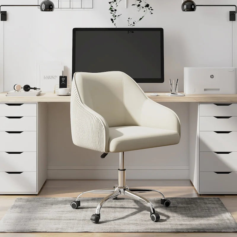 Corvus Braff Velvet Upholstered Adjustable Ergonomic Office Chair