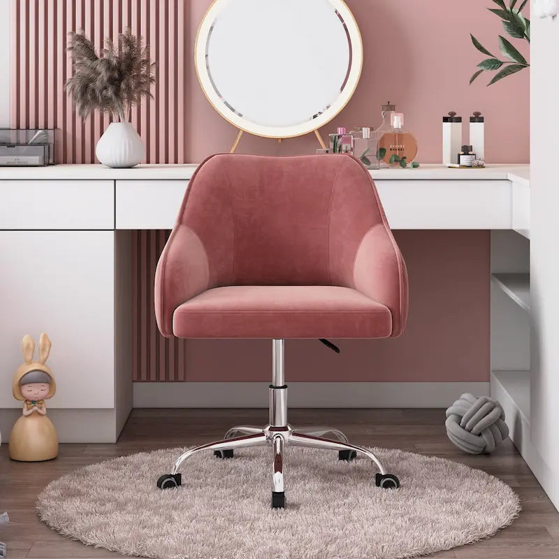 Corvus Braff Velvet Upholstered Adjustable Ergonomic Office Chair