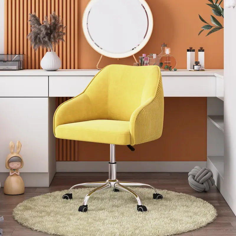 Corvus Braff Velvet Upholstered Adjustable Ergonomic Office Chair