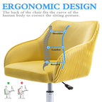 Corvus Braff Velvet Upholstered Adjustable Ergonomic Office Chair