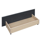 Upholstered Platform Bed with Stud Trim and 4 Drawers