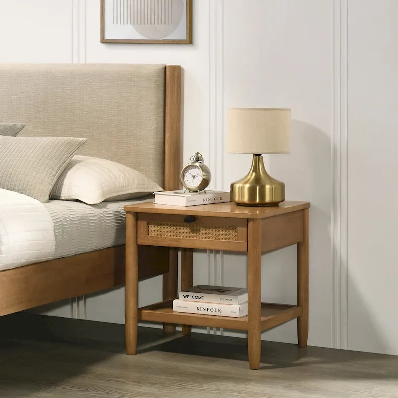 Vichy 3-Piece Bedroom Set, Platform Bed with Two Nightstands, Queen
