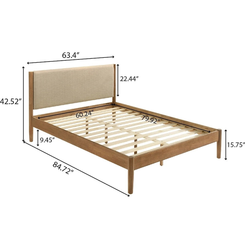 Vichy 3-Piece Bedroom Set, Platform Bed with Two Nightstands, Queen