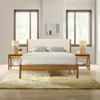 Vichy 3-Piece Bedroom Set, Platform Bed with Two Nightstands, Queen