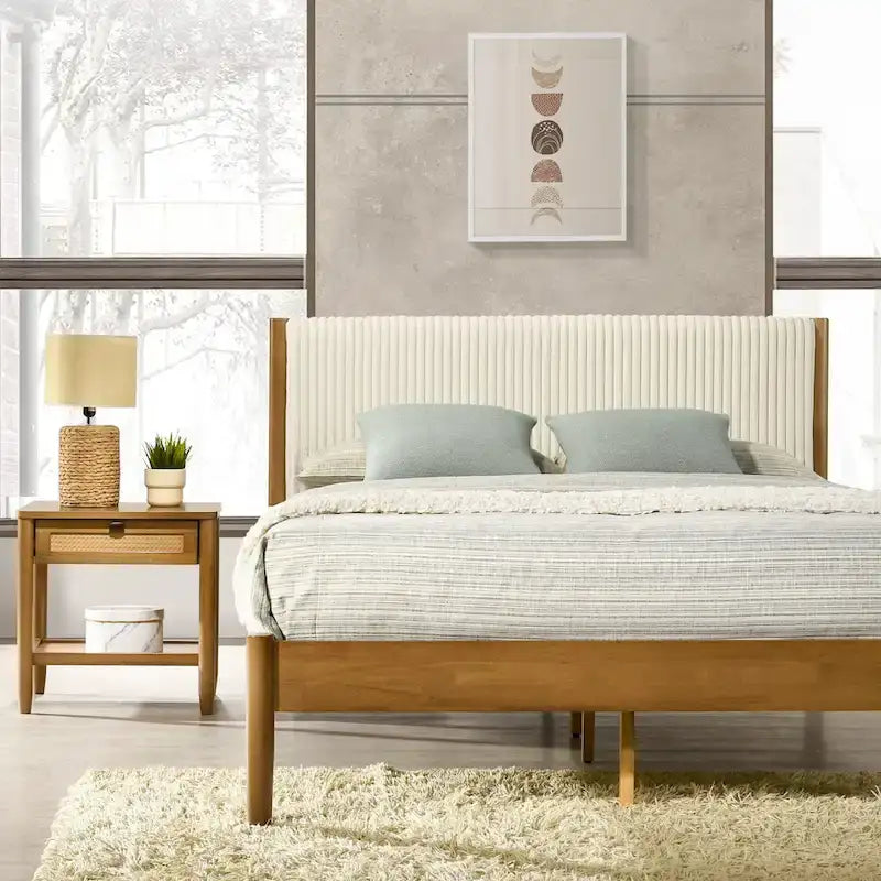 Vichy 3-Piece Bedroom Set, Platform Bed with Two Nightstands, Queen