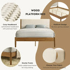 Vichy 3-Piece Bedroom Set, Platform Bed with Two Nightstands, Queen