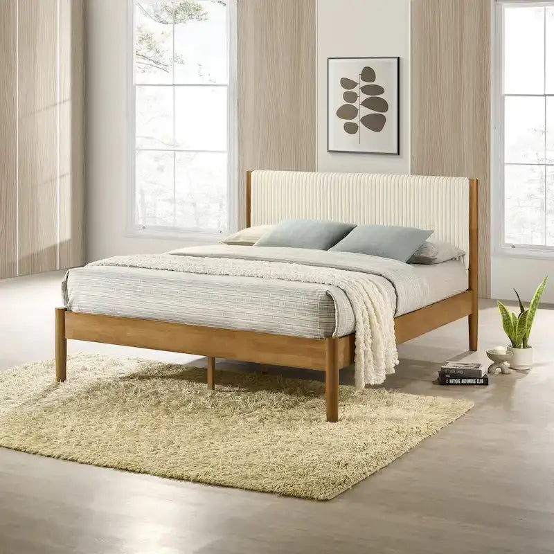 Vichy 3-Piece Bedroom Set, Platform Bed with Two Nightstands, Queen