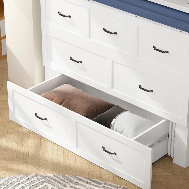 Dresser Full Murphy Bed White For Party Room Home Office Space Saving