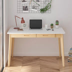 47.2W Classic Home Office Desk, Writing Desk With Drawers