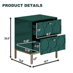 Clihome Wooden 2-Drawer Storage Nightstand