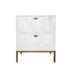 Clihome Wooden 2-Drawer Storage Nightstand