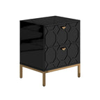 Clihome Wooden 2-Drawer Storage Nightstand