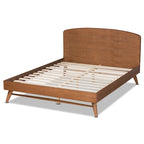 Keagan Mid-Century Modern Transitional Walnut Finished Platform Bed