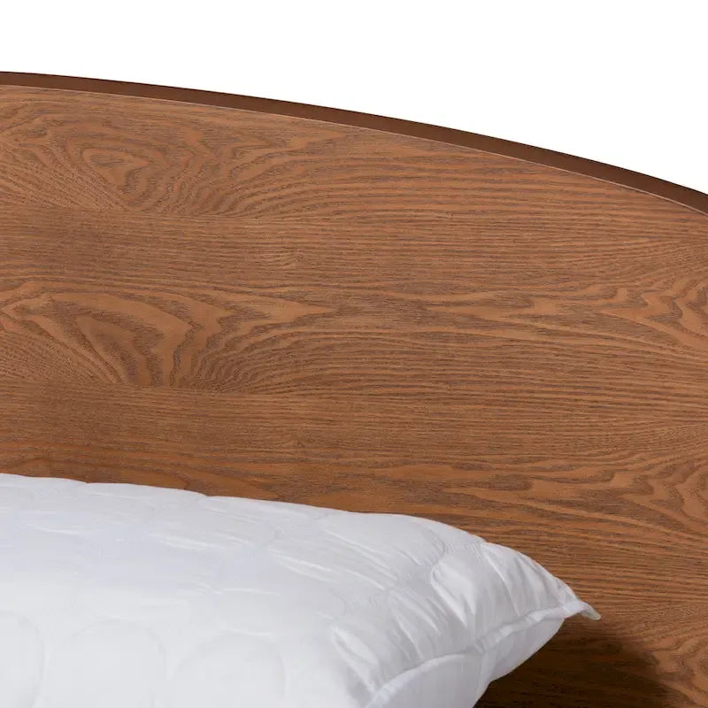 Keagan Mid-Century Modern Transitional Walnut Finished Platform Bed