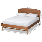 Keagan Mid-Century Modern Transitional Walnut Finished Platform Bed