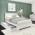 Plank and Beam Farmhouse Full Bed with Panel Headboard with Storage Drawers