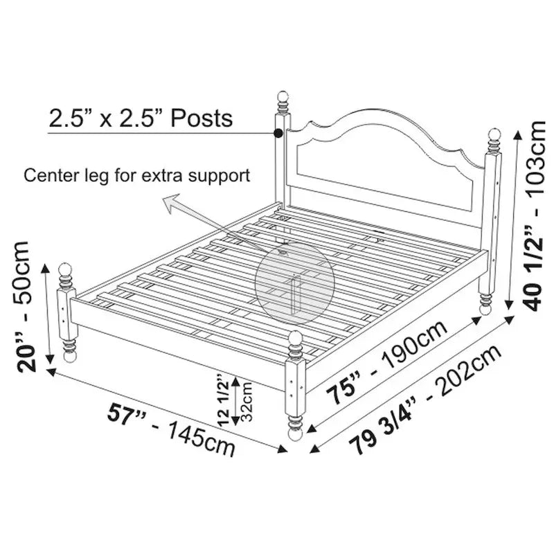 100% Solid Wood Reston Full Size Panel Headboard Platform Bed by Palace Imports