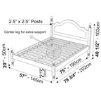 100% Solid Wood Reston Full Size Panel Headboard Platform Bed by Palace Imports