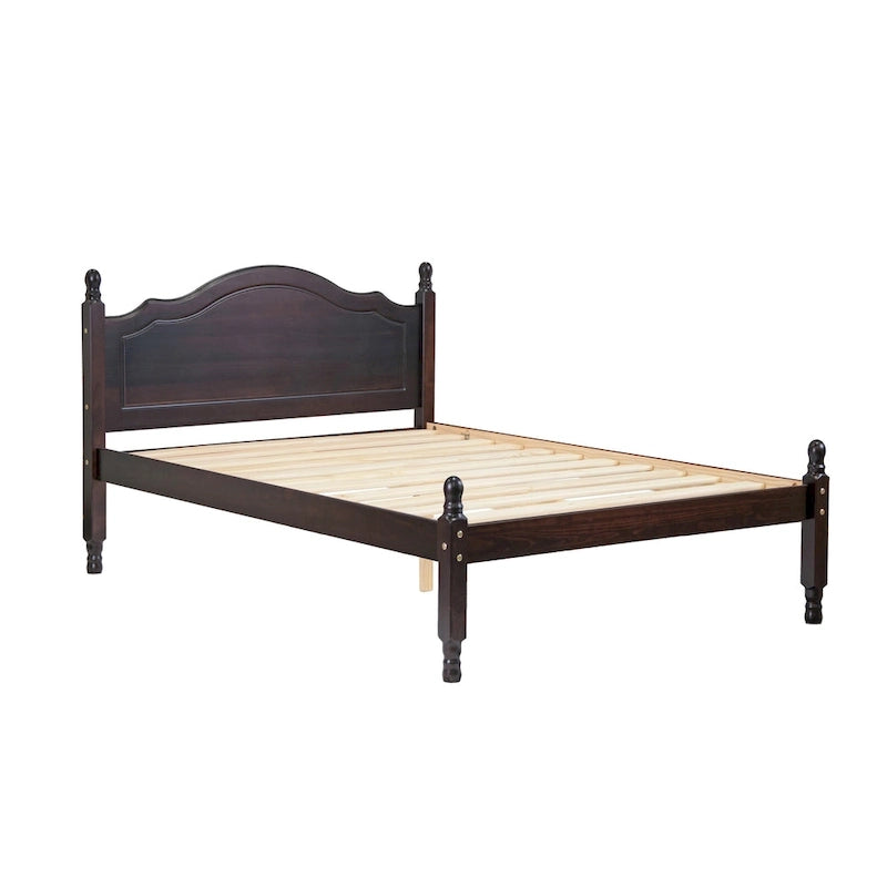 100% Solid Wood Reston Full Size Panel Headboard Platform Bed by Palace Imports