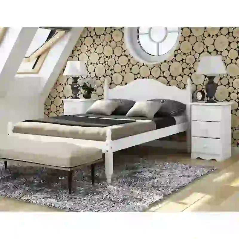 100% Solid Wood Reston Full Size Panel Headboard Platform Bed by Palace Imports