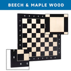 GSE 19x19 Wooden Inlaid Chessboard, Professional Staunton Tournament Chess Board with 2 Square
