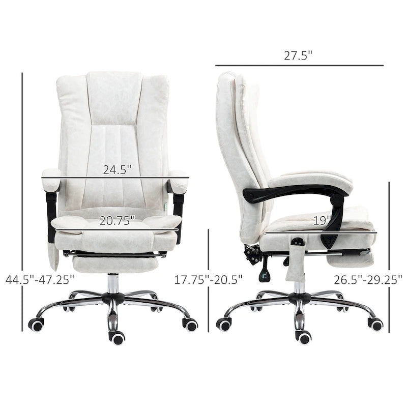 Vinsetto Massage Office Chair with 6 Points, Heated High Back Recliner with Adjustable Height, Swivel Wheels