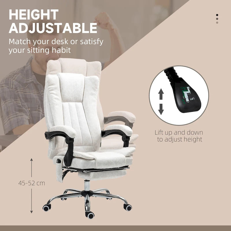 Vinsetto Massage Office Chair with 6 Points, Heated High Back Recliner with Adjustable Height, Swivel Wheels