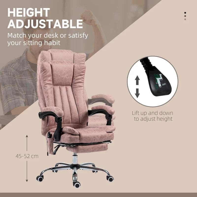 Vinsetto Massage Office Chair with 6 Points, Heated High Back Recliner with Adjustable Height, Swivel Wheels