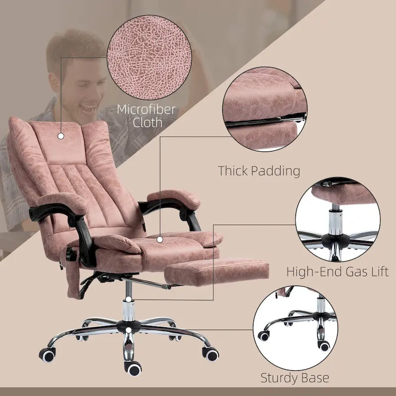 Vinsetto Massage Office Chair with 6 Points, Heated High Back Recliner with Adjustable Height, Swivel Wheels