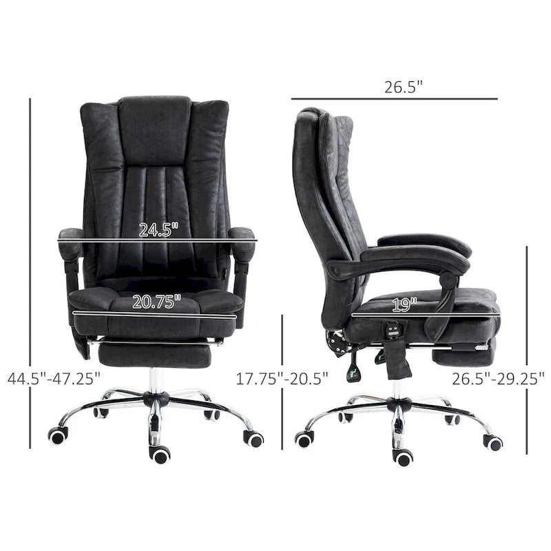 Vinsetto Massage Office Chair with 6 Points, Heated High Back Recliner with Adjustable Height, Swivel Wheels
