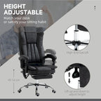 Vinsetto Massage Office Chair with 6 Points, Heated High Back Recliner with Adjustable Height, Swivel Wheels