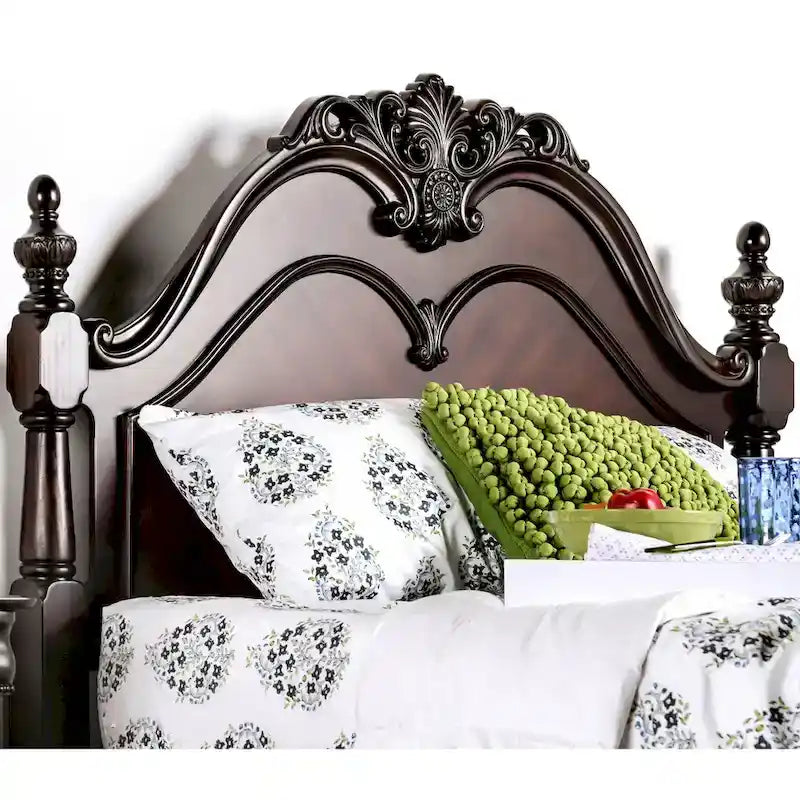 Diva Traditional Cherry Solid Wood 2-Piece Poster Bedroom Set by