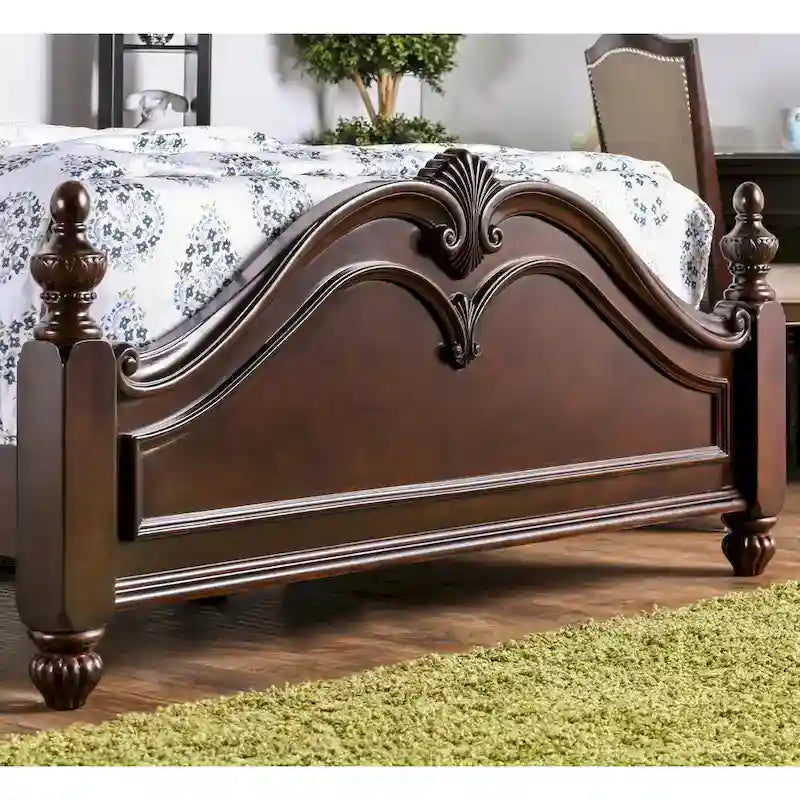 Diva Traditional Cherry Solid Wood 2-Piece Poster Bedroom Set by
